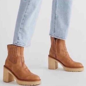 Free People James Chelsea Boot in Tan Leather
